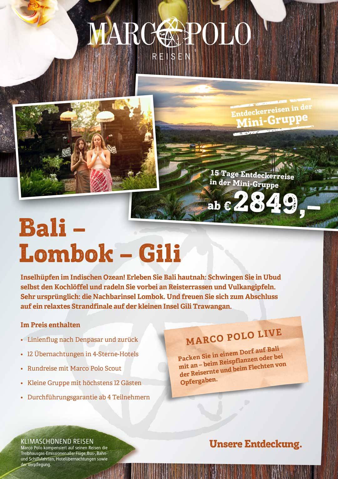 original Mini Angebotsblatt Messe 2024 Bali