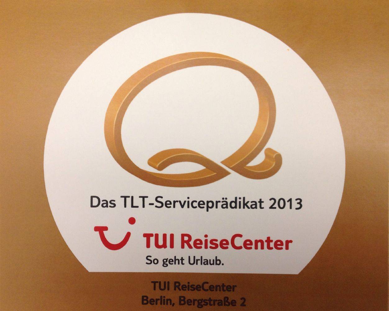 original TLT Serviceprädikat Reisebuero topservice